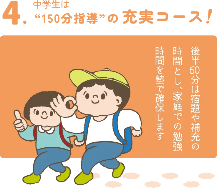 中学生は“150分指導”の充実コース!